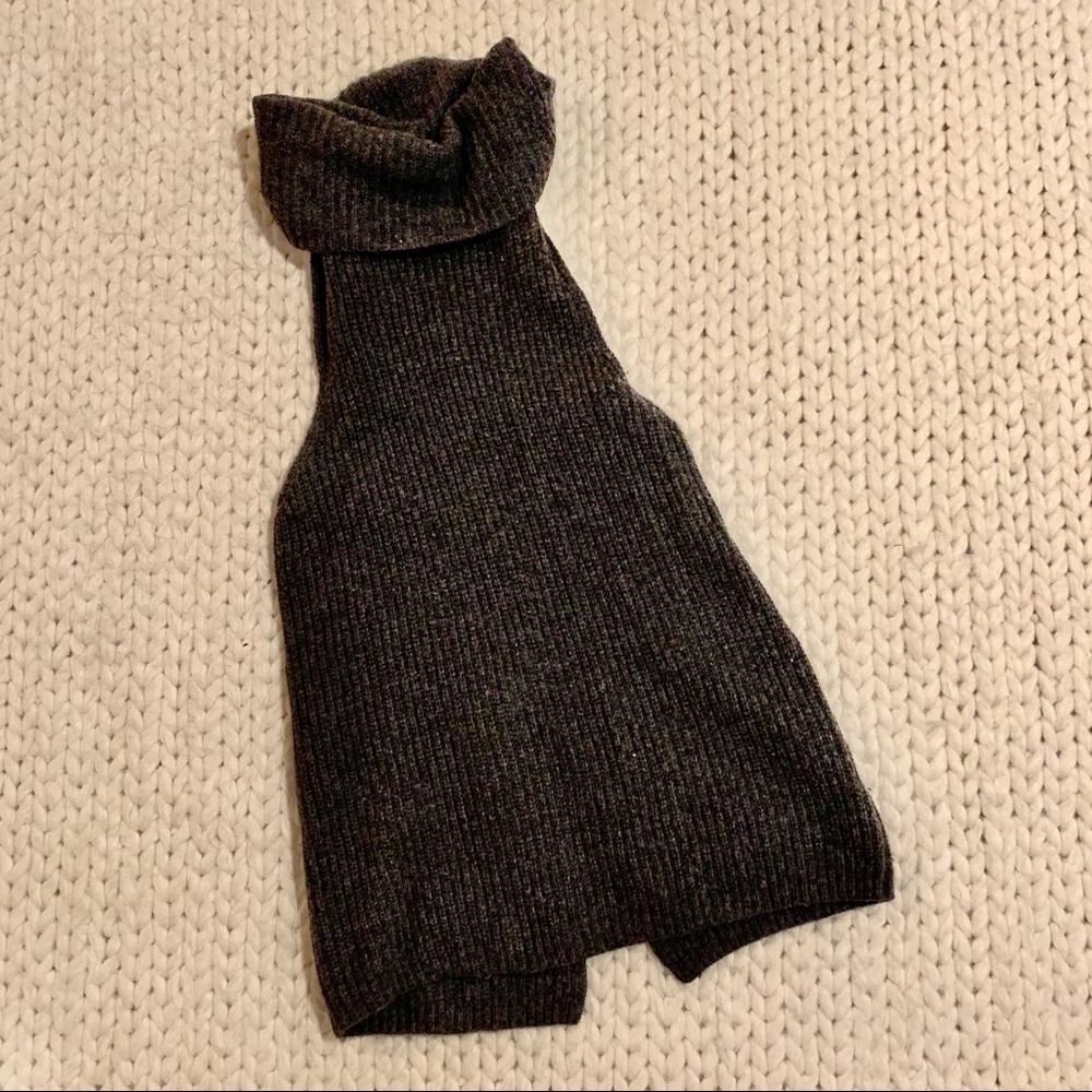 Free People grey turtleneck split back sweater